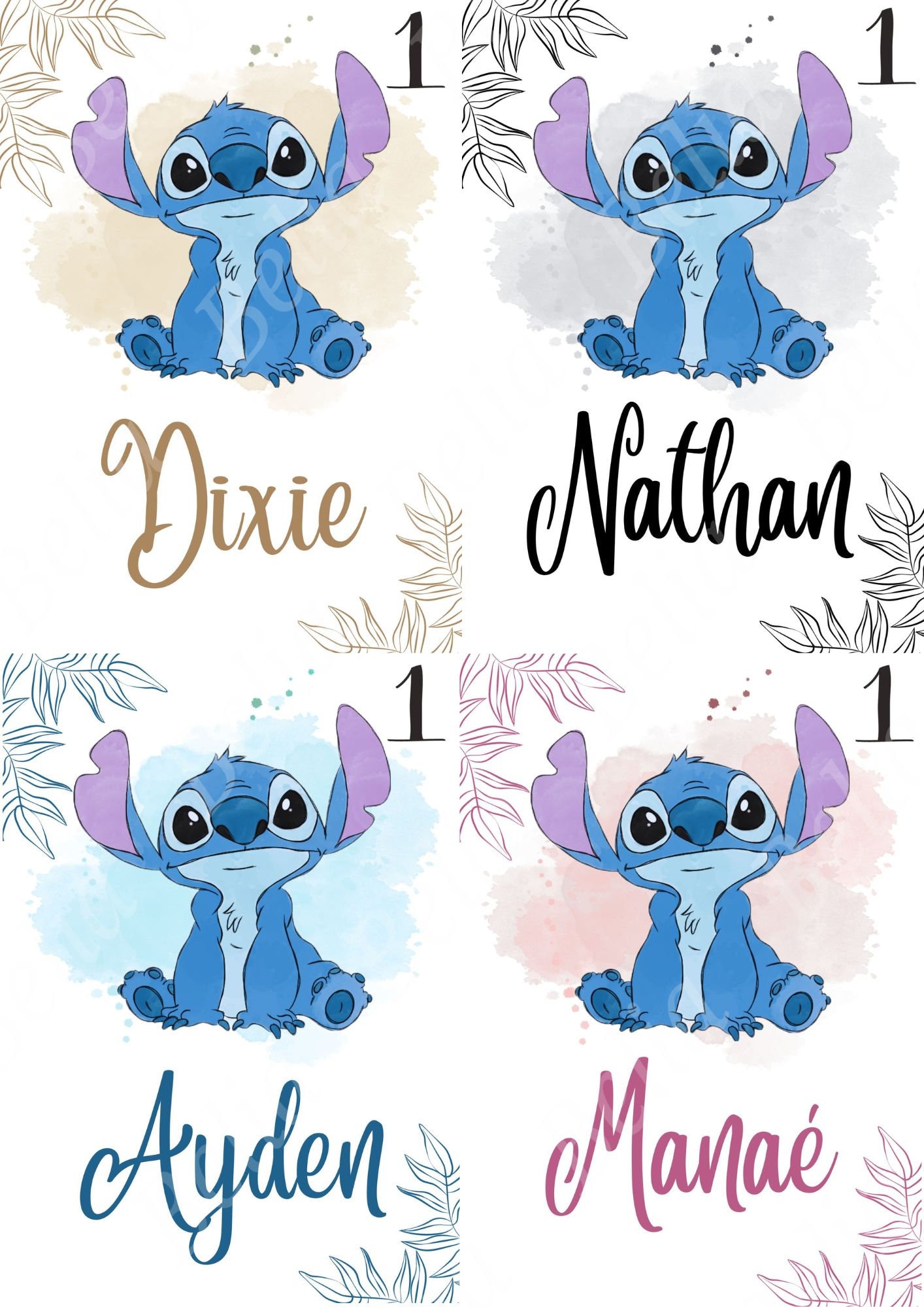 Personalized Stitch First Name Poster. 
