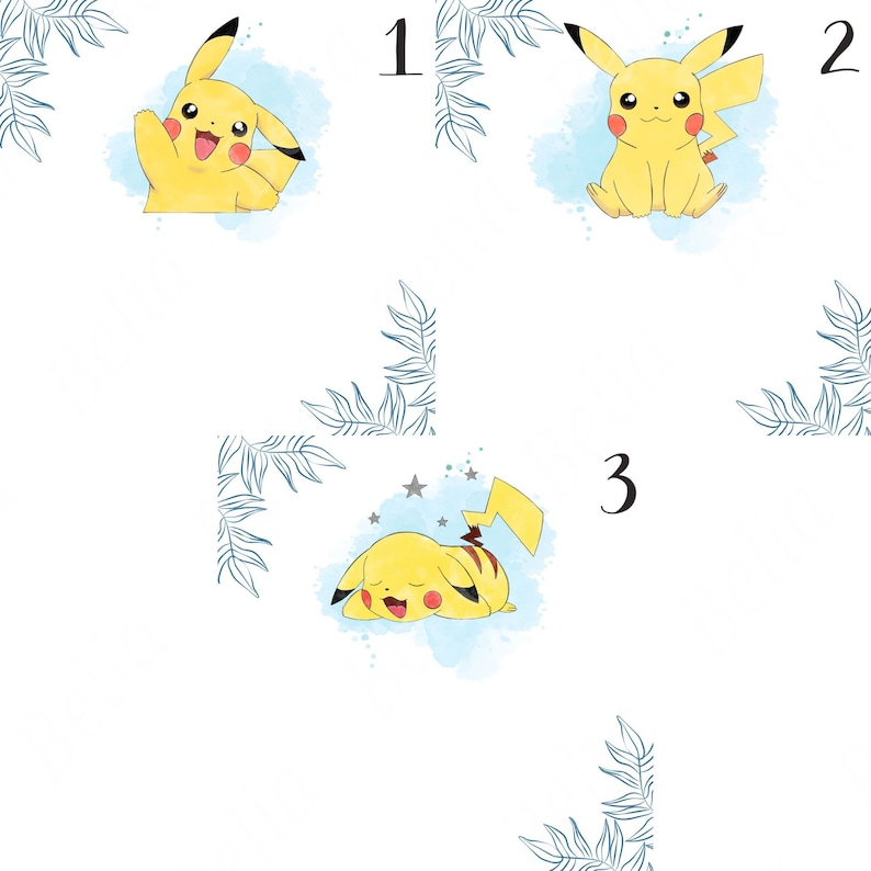 Pikachu Kissen personalisiert Geburt oder Vorname Bild 6