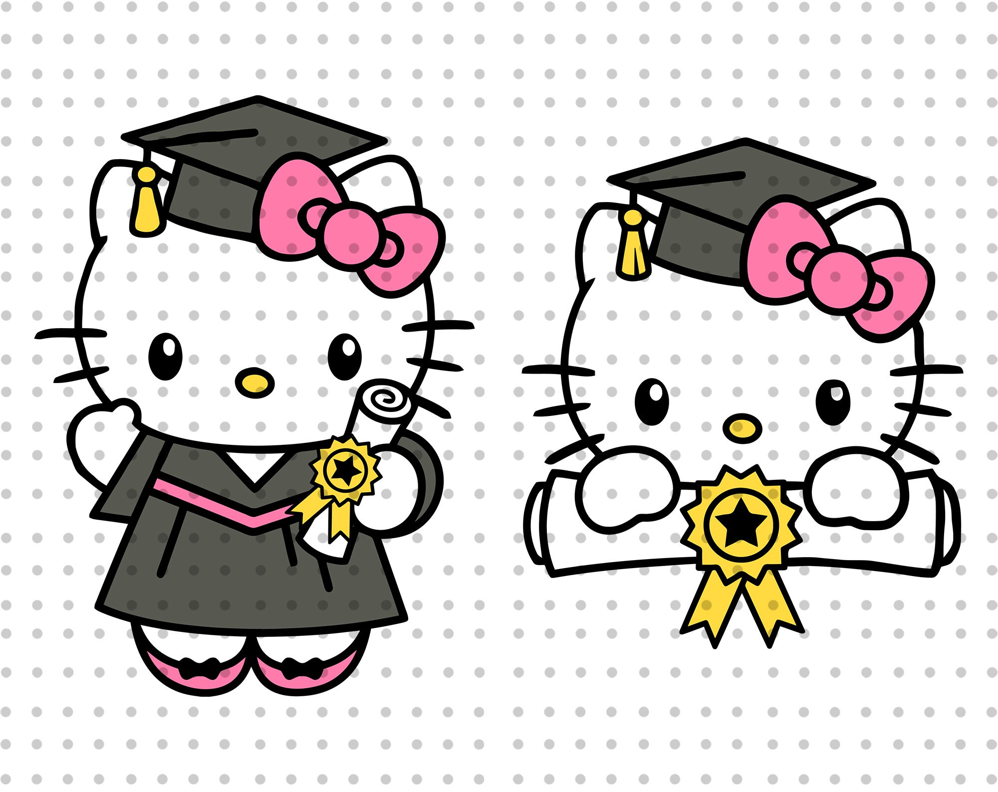 Graduate 2023 Svg Kawaii Kitty Svg Class of 2023 Svg Senior Etsy