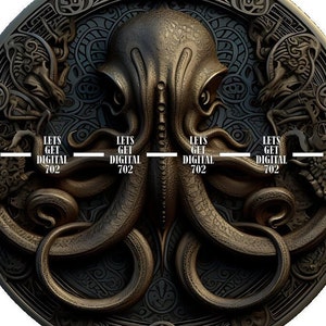copper style design of octopus