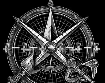 Nautical themed compass