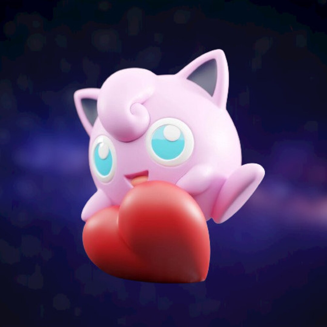 Jigglypuff Valentines Day Pokemon Statue Figure Hand Painted Nintendo