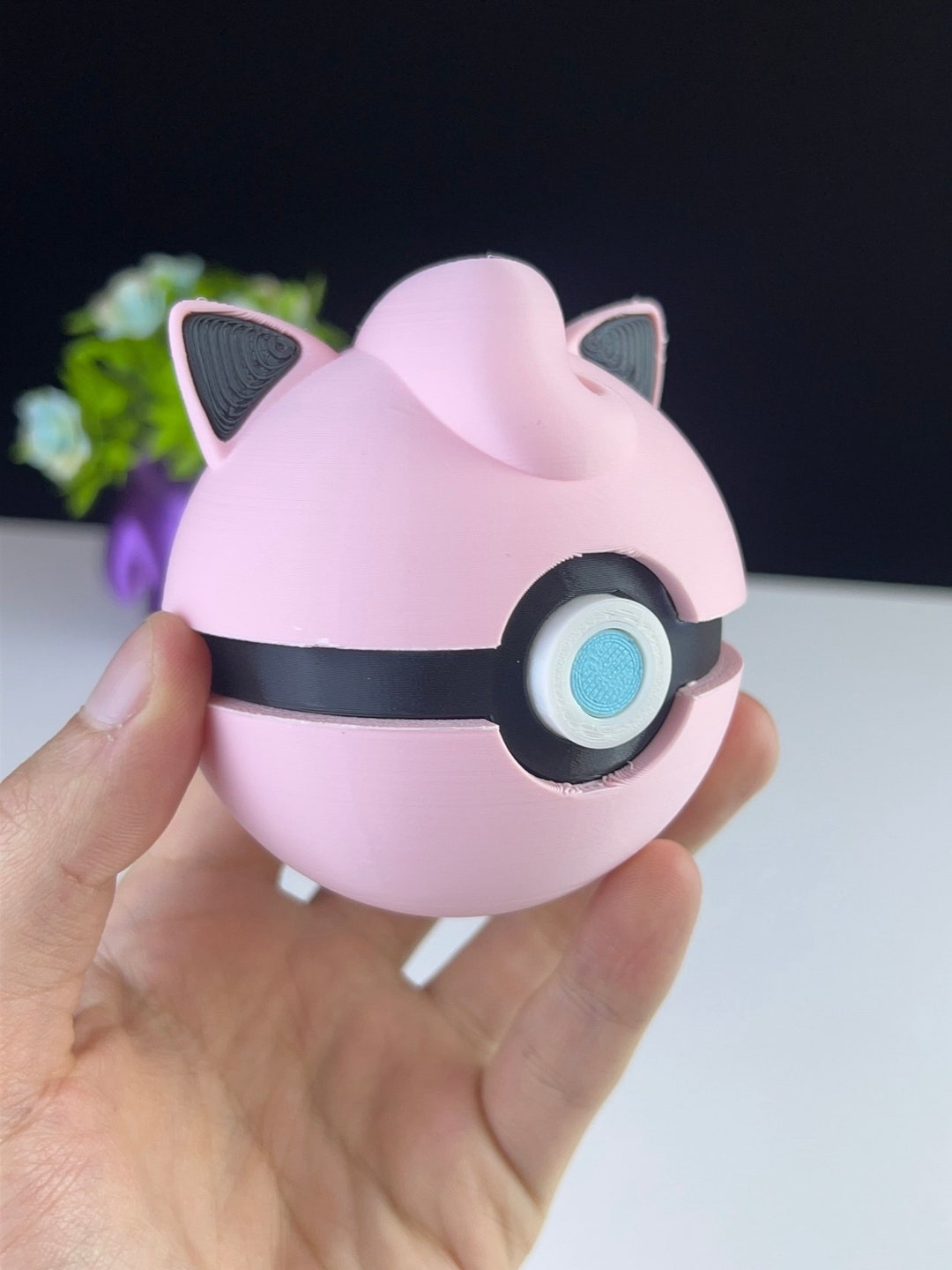 Jigglypuff Pokeball Statue Figure Nintendo Pokemon Gaming Etsy