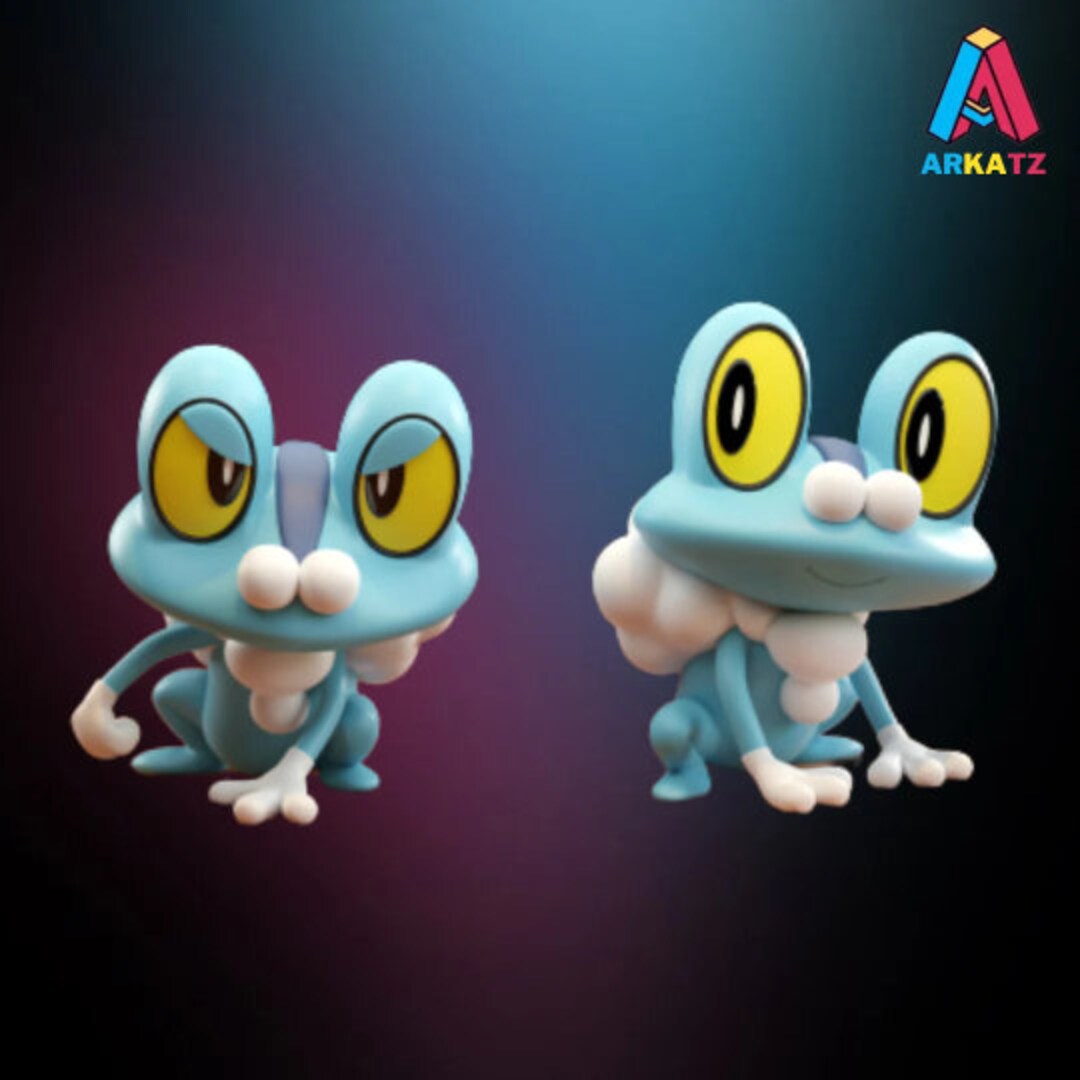 Froakie Water Frog Pokemon Figurine Hand Painted Gaming Decor - Etsy
