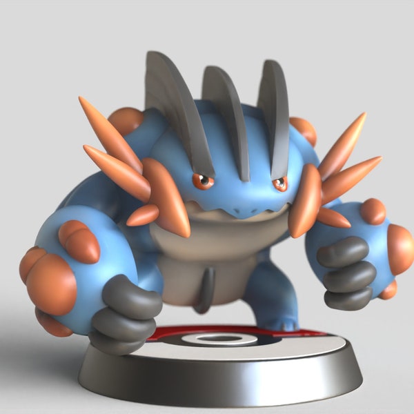 Mega Swampert Water Pokemon Statue Figure Hand Painted Nintendo Gaming Decor