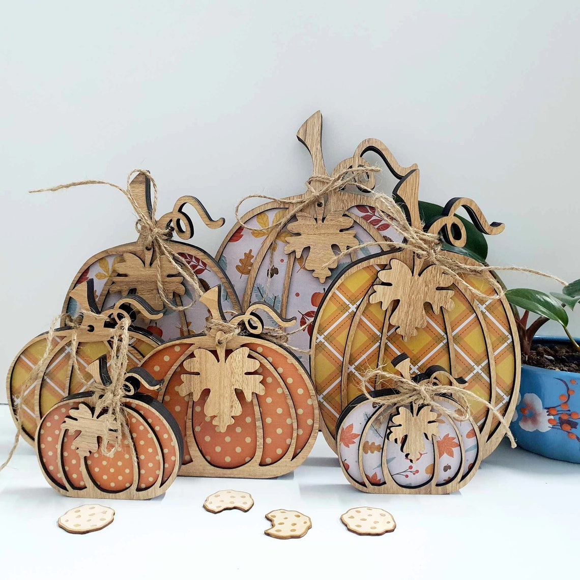 fall pumpkin decor ideas wood pumpkin decor from etsy