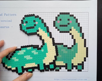Perler Bead Pattern Dinos, Printable, Iron-on Bead Templates