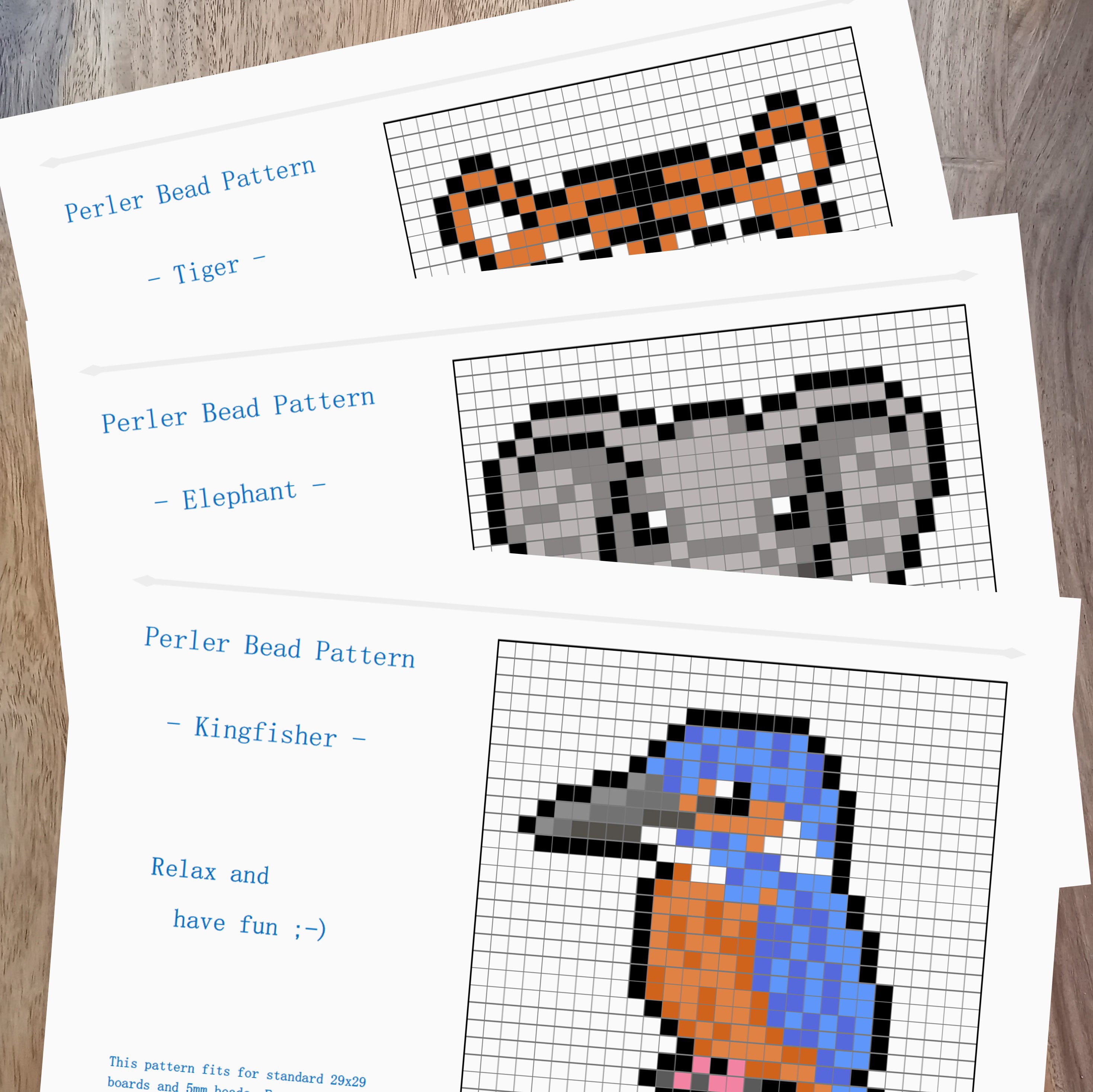 Perler Bead Pattern, Printable, Iron-on Bead Templates, Digital File ...