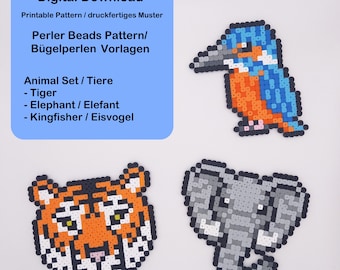 Pixel Art Hama Bead Designs Animals Perler Bead Pattern, Printable