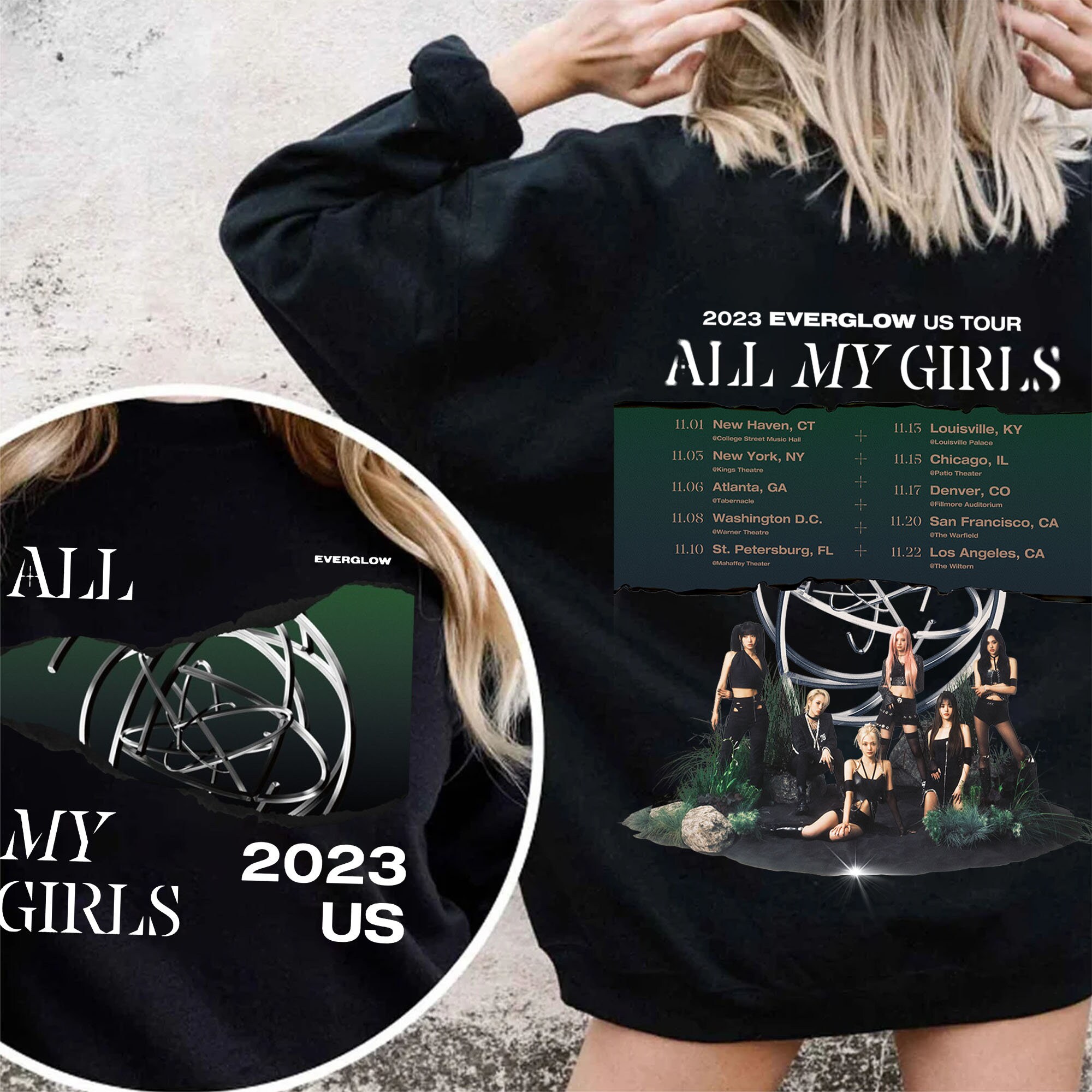 Everglow 2023 All My Girls US Tour Merch, ALl My Girls 2023 US Tour Dates  Shirt, Everglow All My Girls Album Shirt - teejeep