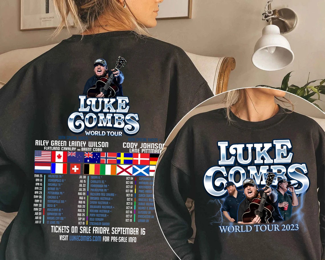 Luke Combs 2023 World Tour Shirt Luke Combs Bullhead Shirt Etsy UK