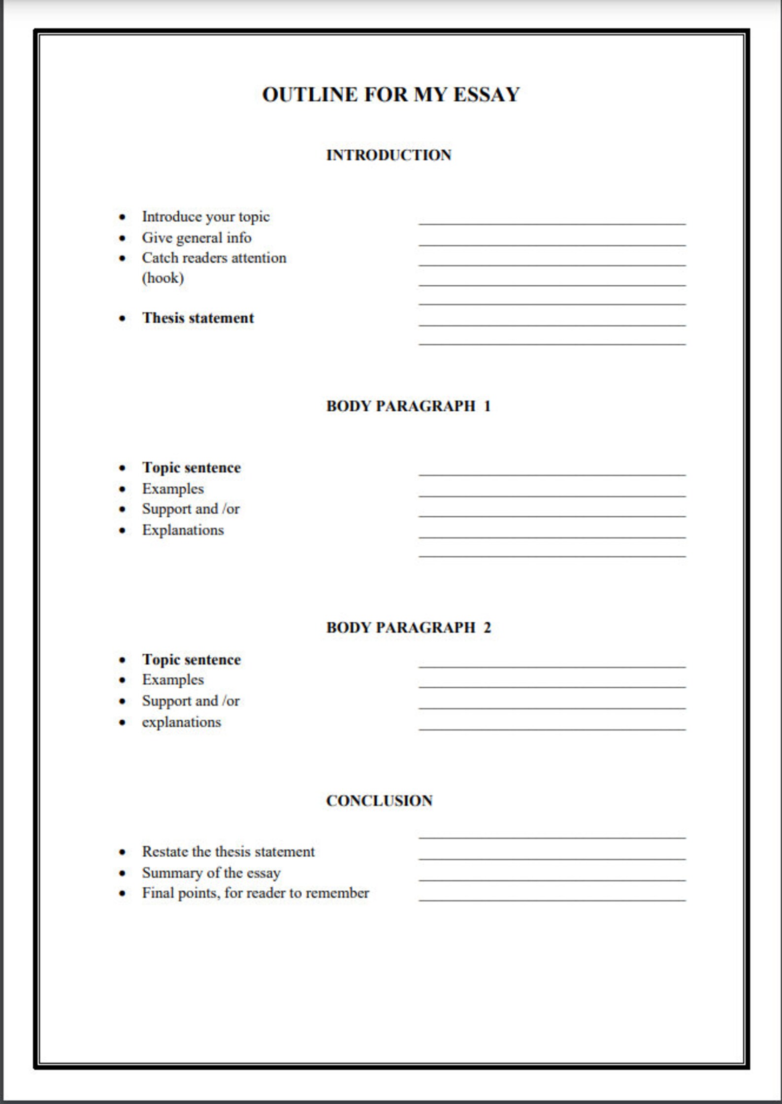 ESSAY WRITING OUTLINE Printable Digital (Instant Download) - Etsy