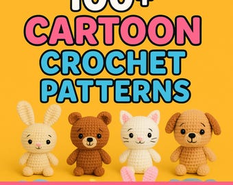 Ponad 100 wzorów szydełkowych z motywami kreskówkowymi: zwierzęta amigurumi, postacie z anime (plik PDF do pobrania w wersji cyfrowej)