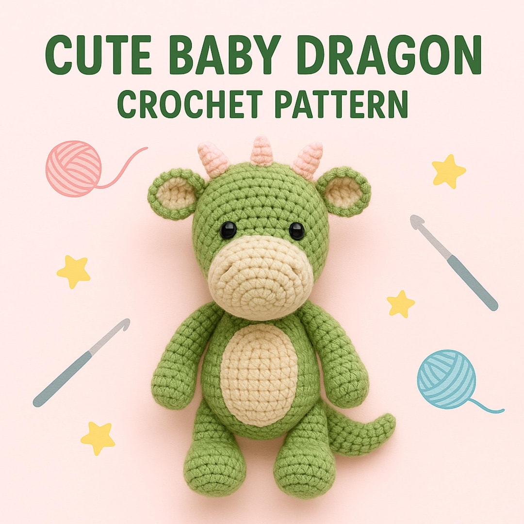 ドラゴンのかぎ針編みパターン：あみぐるみぬいぐるみ、縫わない