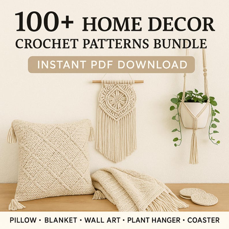Crochet Home Decor Pattern Bundle: 100+ Boho Designs (PDF Download) - Etsy