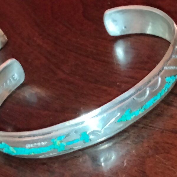 Signed Nezzie turquoise bracelet