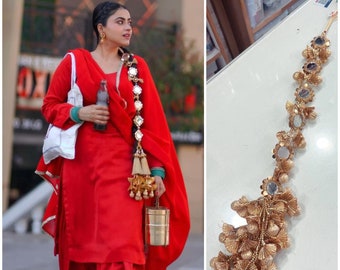 Punjabi Mirror Parandi / Paranda For Wedding / Mirror Parandi / Golden Parandi / Punjabi Hair Accessories / Sangeet / Haldi / Mehndi / Jaggo