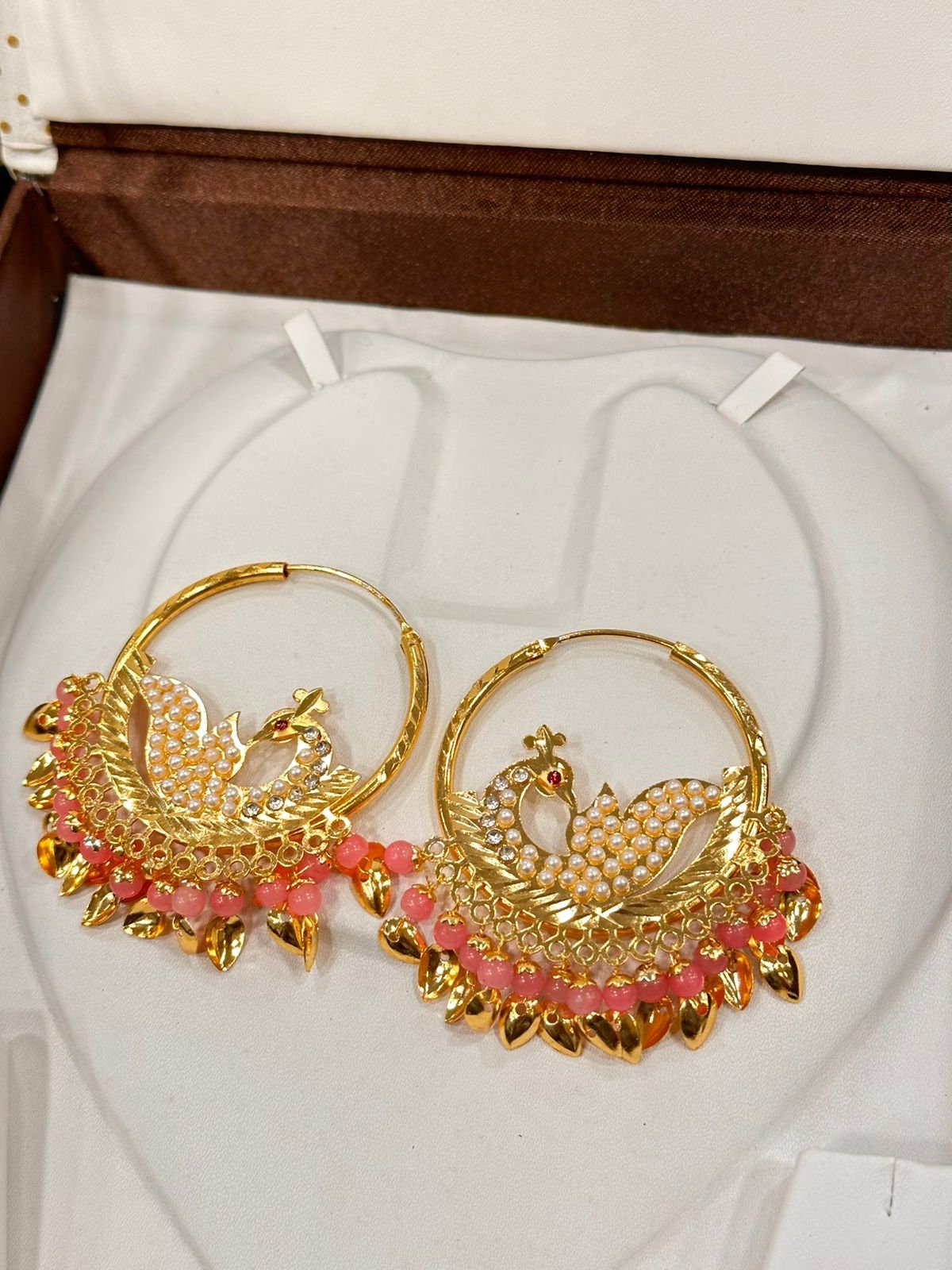 Multicolor Pearl Studded Punjabi Bali Earrings | FashionCrab.com