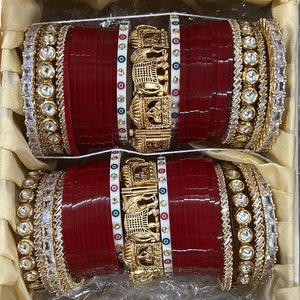 Indian Punjabi Sikh Wedding Chooda / Bridal Chooda/Kundan Bangles / Wedding Chura/Rajwadi Chooda/Wedding Jewelery/Polki Kundan Chooda/