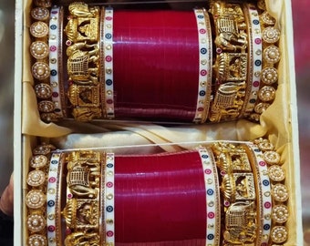 Indian Punjabi Sikh Wedding Chooda / Bridal Chooda/Kundan Bangles / Wedding Chura/Rajwadi Chooda/Wedding Jewelery/Polki Kundan Chooda/