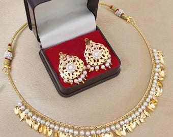 Beautiful Punjabi Jadau Gold Plated And Pearl Jewellery | Punjabi Jewellery | Pearl Jewellery | Gold Plated Jewellery | Sangeet Jewelery|