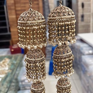 Indian Punjabi Sikh Wedding Bridal Kaleera / Gold Kaleera /Bridal Jewelery / Kundan Kaleera/ Bollywood Kaleera/Nikah Kaleera/ Silver Kaleera