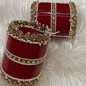 Indian Punjabi Sikh Wedding Bridal Chooda / Kundan Chooda / Bridal Jewelery / Punjabi Chura / Ad Uncut Chooda/ Polki Kundan Chooda/
