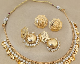 Beautiful Punjabi Jadau Gold Plated And Pearl Jewellery | Punjabi Jewellery | Pearl Jewellery | Gold Plated Jewellery | Sangeet Jewelery|