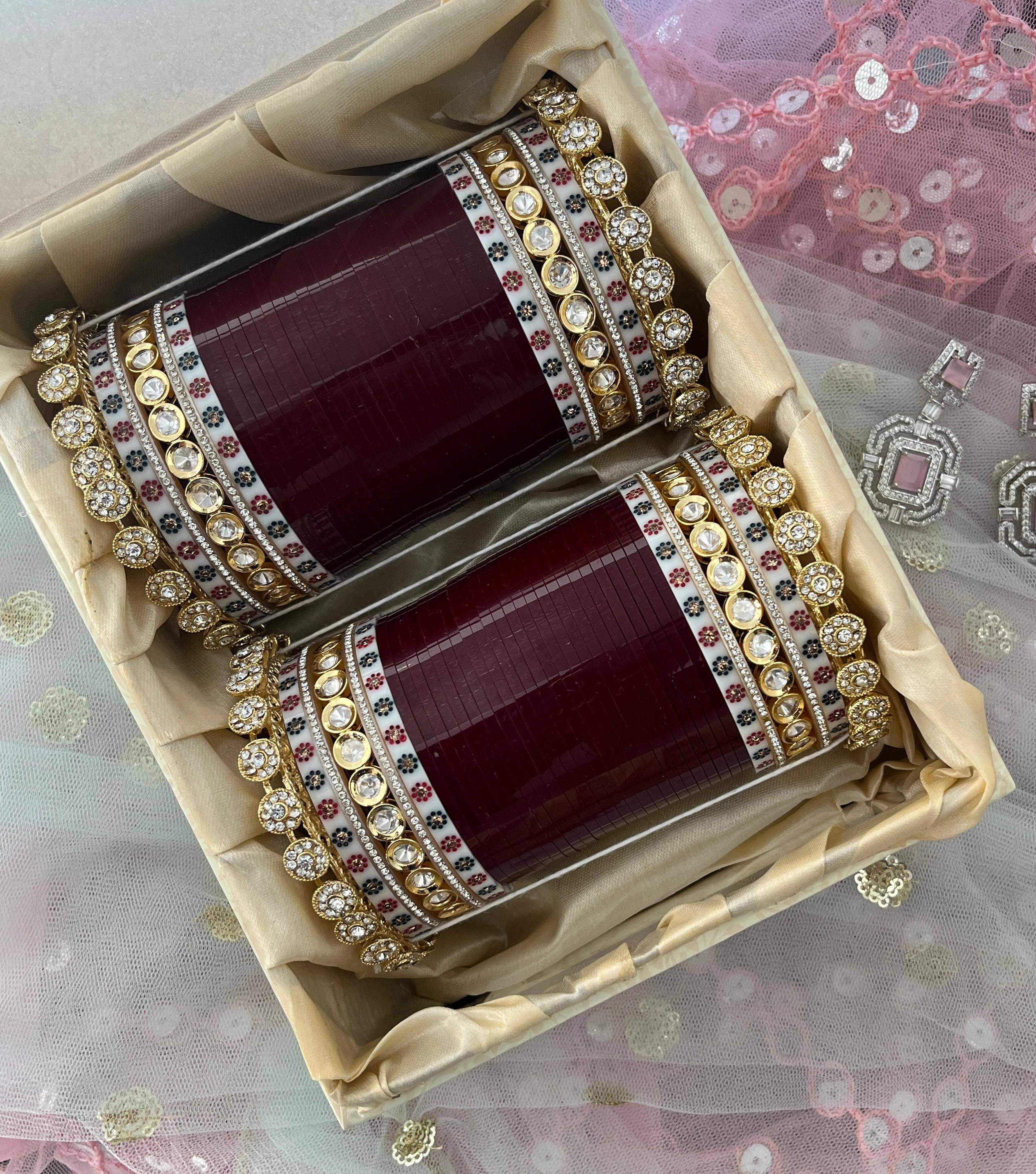 Punjabi Wedding Chooda for Bride |bridal Chooda /indian Wedding Chooda |  Wedding Bangles for Bride | American Diamond Chooda/sikh Wedding/ - Etsy, image size:2530x2867