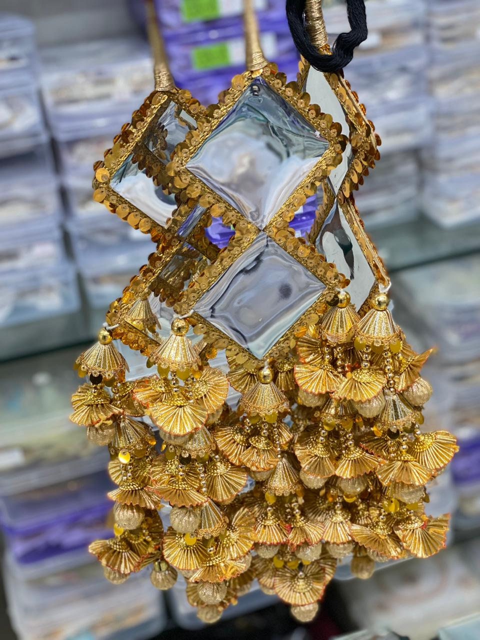 Parandiu Punjabi Mirror Parandi / Paranda for Wedding / Mirror Parandi / Golden ...