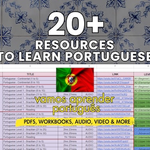 20+ Portuguese Learning Bundle | Audio Lessons, Books, PDFs, Worksheets & Study Guides | Digital Download with Instant Access