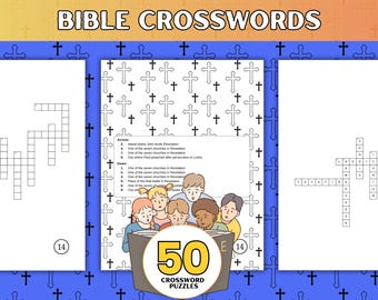 Bible Trivia Crossword Puzzles: 50 Bible-Themed Games (PDF Download