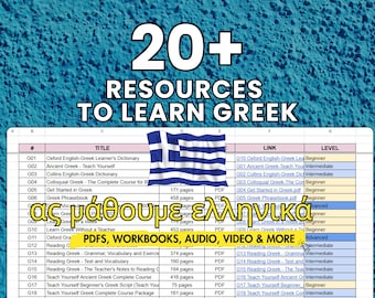 Greek Learning Bundle: Audio Lessons, Books, Worksheets (Digital Download)