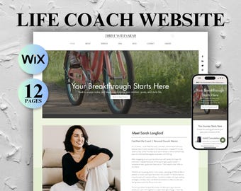 Wix Life Coach Website Template: Modern Design with Blog & Booking (Digital Download)