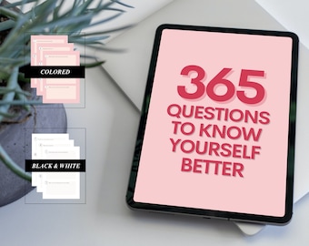 365 Questions to Know Yourself Better, Self Reflection eBook, PDF Instant Download, Daily Questions, Inner Work Journal, 1 Year of Questions