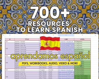 Spanish Learning Bundle: 700+ Audio Lessons, Books, Worksheets (Digital Download)