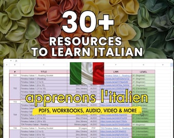 Italian Learning Bundle: Audio Lessons, Books, Worksheets (Digital Download