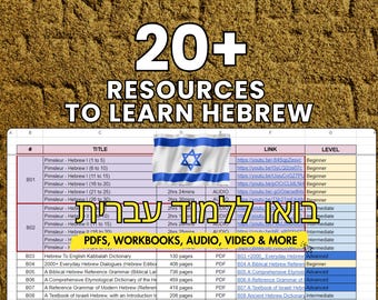 Hebrew Learning Bundle: Audio Lessons, Books, Worksheets (Digital Download)
