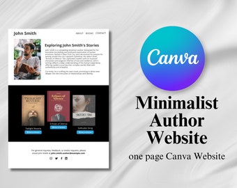 Minimalist Author Website CANVA Template with Video Tutorial