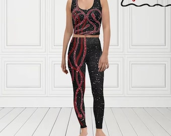 Conjunto de serpiente roja de TaylorMade, leggings y top, mono icónico inspirado en My Era, cosplay de famosos, ropa para festivales de música (sin purpurina real)