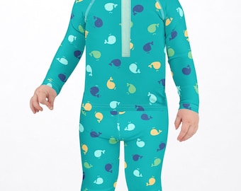 Unisex Kids Cute Melon Whale Pyjama Inspired Outfit Rash Guard + Leggings Fun Halloween Cosplay Costume