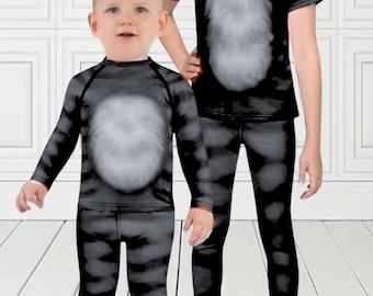 Unisex Kids\Youth Black Cat Separates Rash Guard + Leggings Black Panther Halloween Children Cosplay