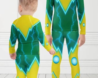 Camisa + Leggings Electro Seperates unisex para niños y jóvenes, disfraz de araña para Halloween, niño y niña, superhéroe villano de dibujos animados - SE VENDE POR SEPARADO -