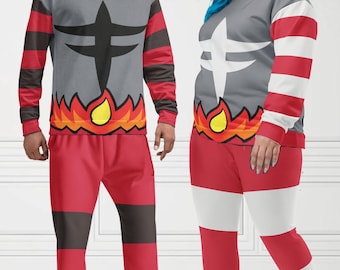 Unisex Incinerate Fire Dark Cat Normal & Shiny Separates Sweatshirt + Joggers Size Inclusive Furry Cosplay