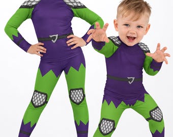 Unisex Kids Goblin Seperates Rash Guard + Leggings Super Villain Comics Green Goblin Cosplay Halloween Set Boys & Girls  -SOLD SEPARATELY-