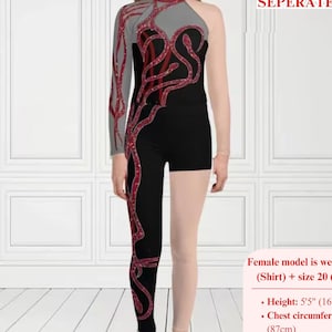 Youth/Teenager TaylorMade Red Snake Outfit, Music Tour, Fake Glitter Stone Effect, Celebrity Cosplay, Festival Gift for  Fan Halloween