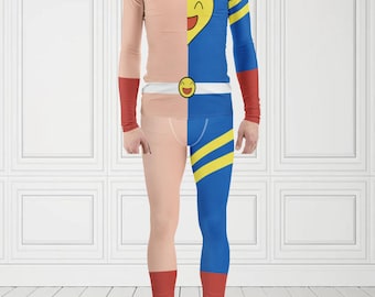 Conjunto de cosplay Takaba para hombre con tonos de piel personalizados: camiseta de protección solar y leggings. Talla única para convenciones de cómics.