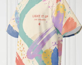Bawełniany unisex Dynamite Kpop Music Tour Outfit Idols Reunion Oversize T-shirt i szerokie spodnie Rozmiar Inclusive