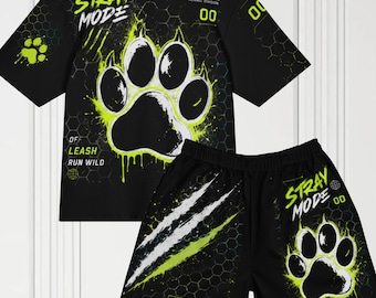 Unisex Furry Inspired Streetwear Set Cotton Oversized Shirt + Shorts Size & Gender inclusive