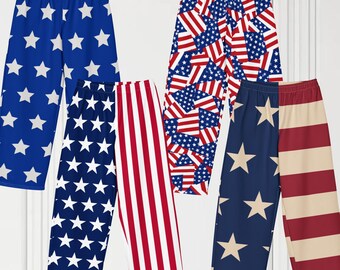 Unisex Cotton John Golf USA Patriotic Bold Fashion Wide-Leg Pants 90's Sportswear Inspired